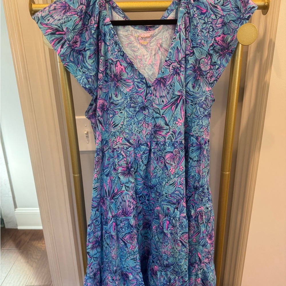 Lilly Pulitzer Tropical Blue and Pink dress
